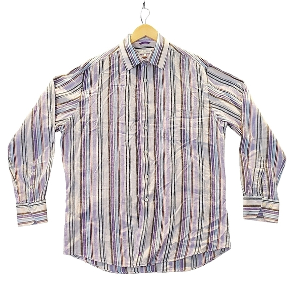 Bill Blass Shirt Linen Cotton Luxury Natural Breathable Cottagecore Long Sleeve - Picture 1 of 12